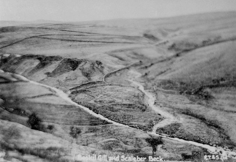 Waters Meet 2.jpg - Postcard showing the juncton of The Scaleber and Bookil Gill Becks above Long Preston.  It is thought that this photograph was taken in 1930.